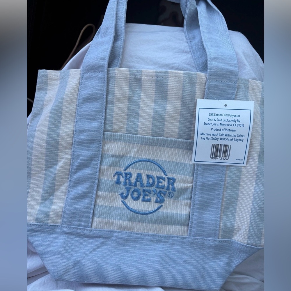 Trader Joe’s mini Blue Stripe Canvas Tote Bag